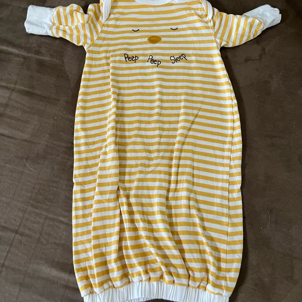 Bunnies by the Bay Yellow Striped Sleep Sack 0-3 months
